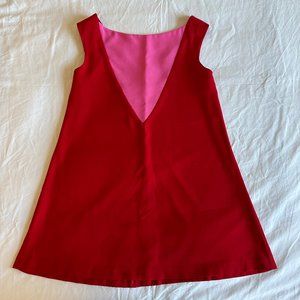 5226 Celia Kritharioti Women's red and fuchsia mini A-line dress - Medium